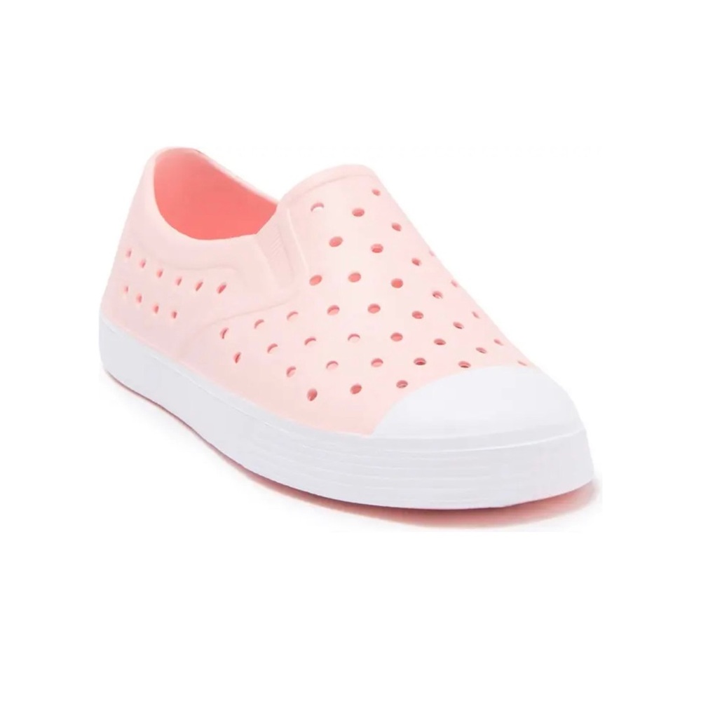 Pink rubber slip-ons with breathable holes